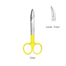 Ciseaux à couronne courbes - mors lisses - carbure de tungstène - 10,5cm